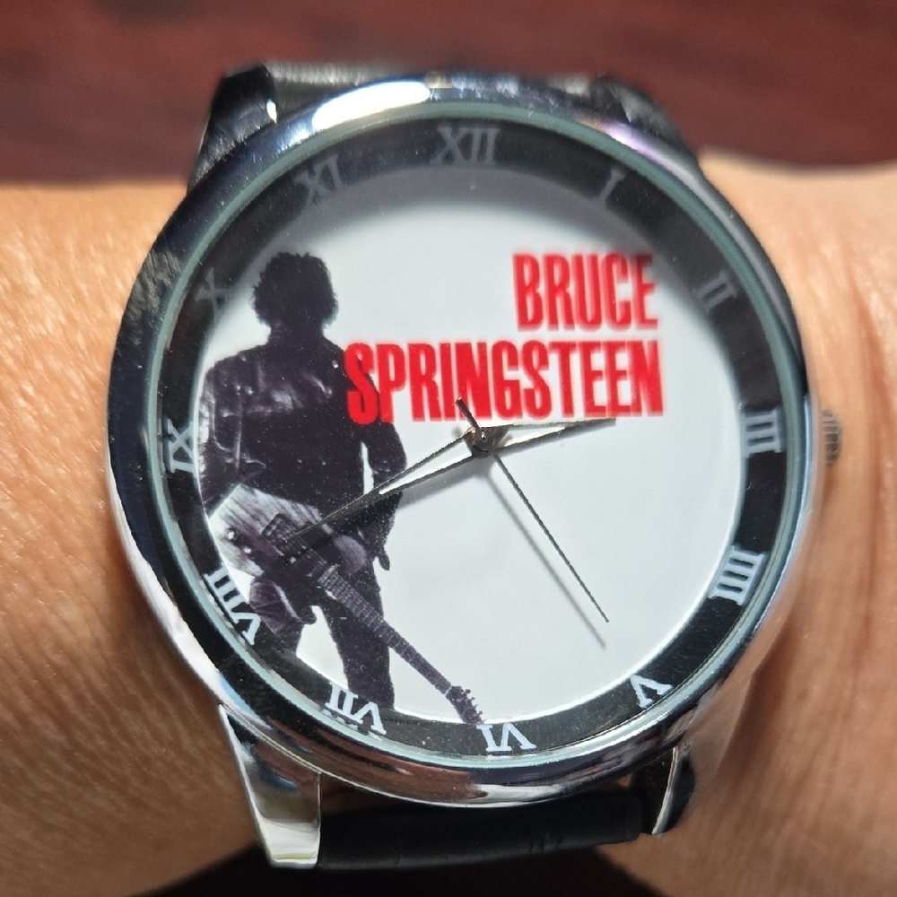 Bruce Springsteen Large Face Watch With Leather Band